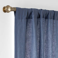 Linen Blackout Window Curtain - Blue, 96 in.,Blue