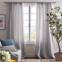 Linen Blackout Window Curtain - Gray, 96 in.,Gray