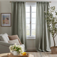 Linen Blackout Window Curtain - Moss, 96 in.,Moss