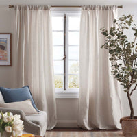 Linen Blackout Window Curtain - Sand, 96 in.,Sand