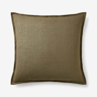 Linen Decorative Square Pillow Cover - Olive Green, 20 in. x 20 in.,Olive Green