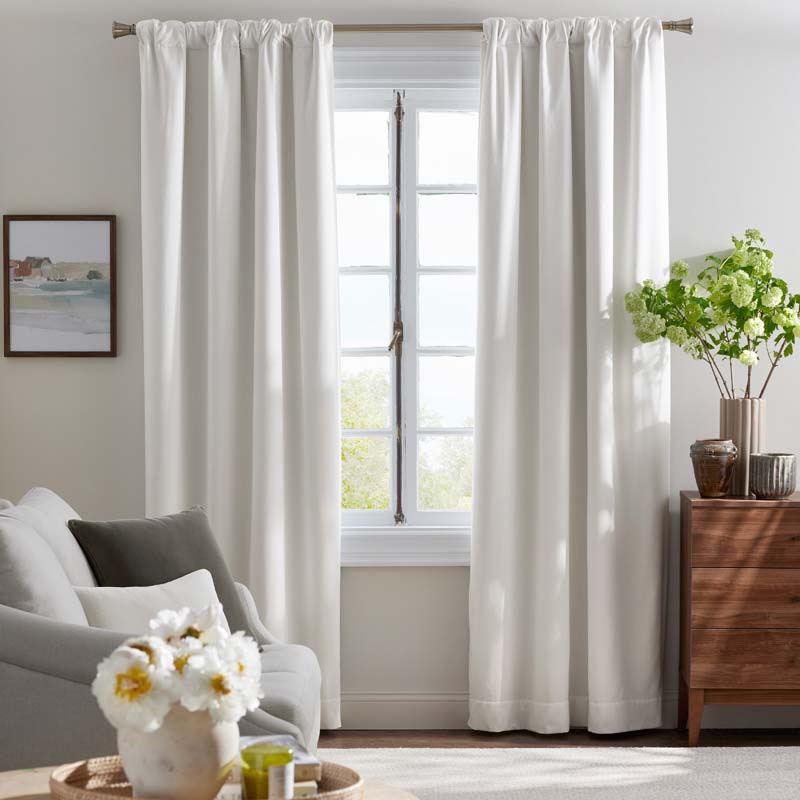 Velvet Blackout Window Curtain - Cream, 96 in.,Cream