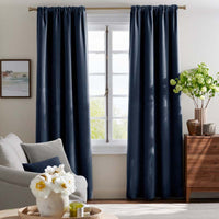 Velvet Blackout Window Curtain - Indigo, 96 in.,Indigo