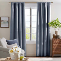 Velvet Blackout Window Curtain - Light Blue, 96 in.,Light Blue