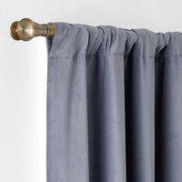 Velvet Blackout Window Curtain - Light Blue, 96 in.,Light Blue