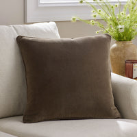 Velvet Decorative Square Pillow Cover - Dark Brown, 24 in. x 24 in.,Dark Brown