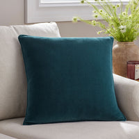 Velvet Decorative Square Pillow Cover - Dark Teal, 24 in. x 24 in.,Dark Teal