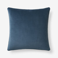 Velvet Decorative Square Pillow Cover - Smoke Blue, 20 in. x 20 in.,Smoke Blue