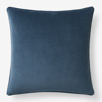Velvet Decorative Square Pillow Cover - Smoke Blue, 24 in. x 24 in.,Smoke Blue