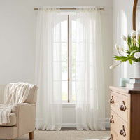 Sheer Window Curtain - Natural, 96 in.,Natural