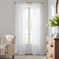 Sheer Window Curtain - White, 96 in.,White
