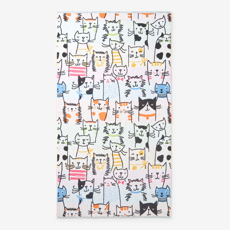 Cotton Terry Beach Towel - Cats,Cats