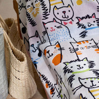 Cotton Terry Beach Towel - Cats,Cats