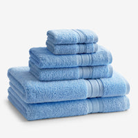 Turkish Cotton 6-Piece Bath Set - Blue Water,Blue Water
