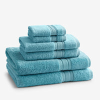 Turkish Cotton 6-Piece Bath Set - Lagoon,Lagoon