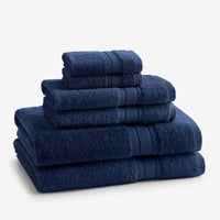 Turkish Cotton 6-Piece Bath Set - Navy,Navy