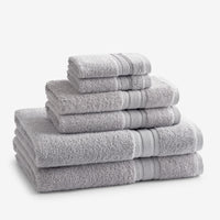Turkish Cotton 6-Piece Bath Set - Silver,Silver