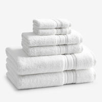 Turkish Cotton 6-Piece Bath Set - White,White