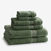 Turkish Cotton 6-Piece Bath Set - Marsh Green,Marsh Green