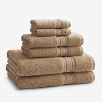Turkish Cotton 6-Piece Bath Set - Taupe,Taupe