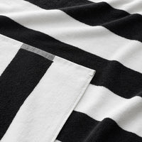 Classic Cabana Stripe Beach Towel - Black,Black