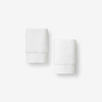 Plush Spa Solid Washcloths, Set of 2 - White,White