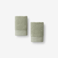 Plush Spa Solid Washcloths, Set of 2 - Willow,Willow