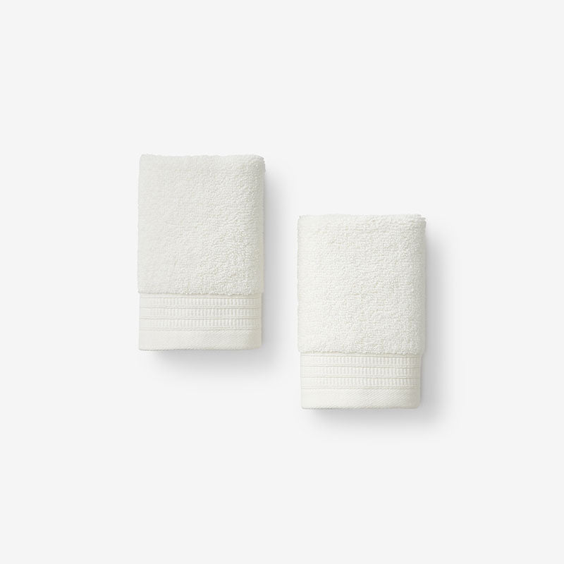 Plush Spa Solid Washcloths, Set of 2 - Cream,Cream