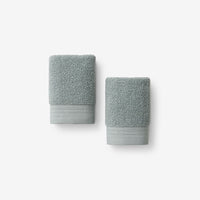 Plush Spa Solid Washcloths, Set of 2 - Seaspray,Seaspray