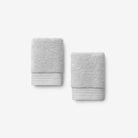 Plush Spa Solid Washcloths, Set of 2 - Gray,Gray