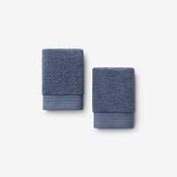 Plush Spa Solid Washcloths, Set of 2 - Indigo,Indigo