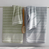 Plush Spa Stripe Bath Sheet - Light Willow,Light Willow