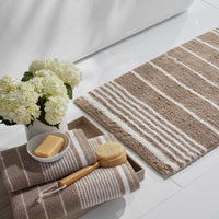 Plush Spa Stripe Bath Towel - Light Mocha,Light Mocha