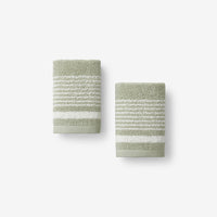 Plush Spa Stripe Washcloths, Set of 2 - Light Willow,Light Willow
