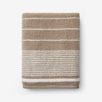 Plush Spa Stripe Bath Towel - Light Mocha,Light Mocha