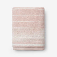 Plush Spa Stripe Bath Towel - Light Rose Quartz,Light Rose Quartz