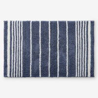 Plush Spa Stripe Bath Rug - Dark Indigo, 24 in. x 40 in.,Dark Indigo