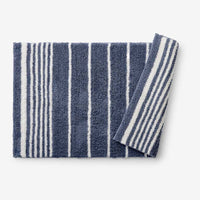 Plush Spa Stripe Bath Rug - Dark Indigo, 24 in. x 40 in.,Dark Indigo