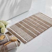 Plush Spa Stripe Bath Rug - Dark Mocha, 24 in. x 40 in.,Dark Mocha