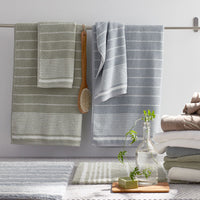 Plush Spa Stripe Bath Rug - Dark Willow, 24 in. x 40 in.,Dark Willow