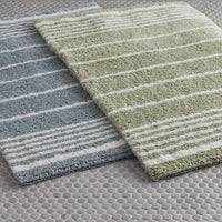 Plush Spa Stripe Bath Rug - Dark Willow, 24 in. x 40 in.,Dark Willow