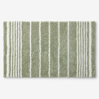 Plush Spa Stripe Bath Rug - Dark Willow, 24 in. x 40 in.,Dark Willow
