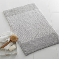 Striped Bath Rug - Silver, 21 in. x 34 in.,Silver