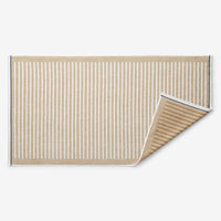 Mélange Stripe Reversible Cotton Washcloths, Set of 2 - Taupe,Taupe