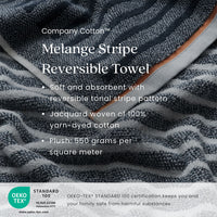Mélange Stripe Reversible Cotton Washcloths, Set of 2 - Taupe,Taupe