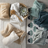 Narrow Stripe Reversible Cotton Bath Sheet - Spa Green,Spa Green