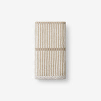 Narrow Stripe Reversible Cotton Hand Towel - Taupe,Taupe