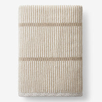 Narrow Stripe Reversible Cotton Bath Sheet - Taupe,Taupe