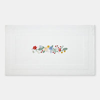 Strawberry Fields Embroidered Bath Mat - White,White