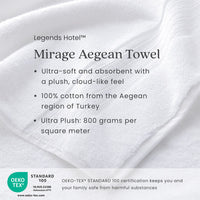 Mirage Aegean Cotton Washcloths, Set of 2 - White,White
